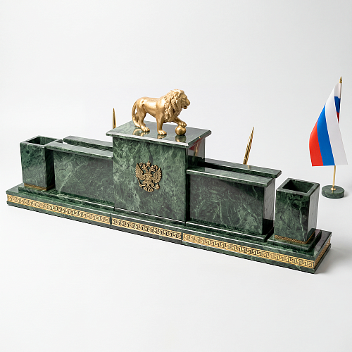 Настольный набор из мрамора "Лев"