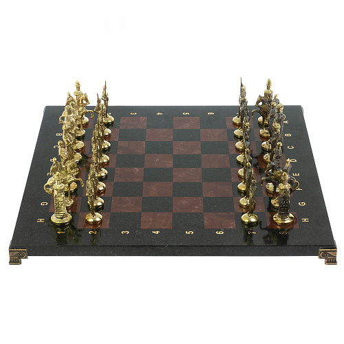 Шахматы из камня "Русские" яшма