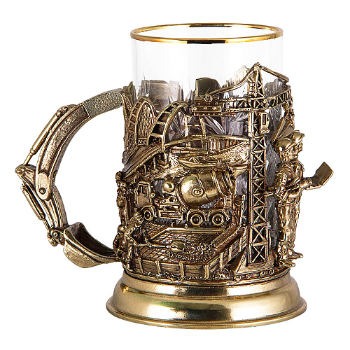 Подстаканник с ложкой "Строители"