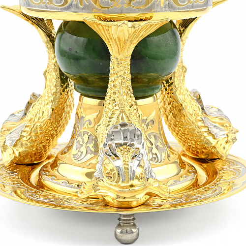 Икорница украшенная "Рыбки" Златоуст