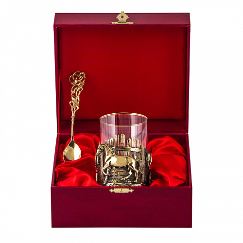 Подстаканник с ложкой "Лошадь"