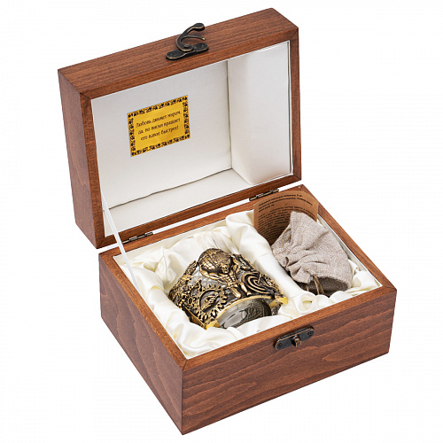 Бокал для виски "Атлант" с камнями в деревянном футляре