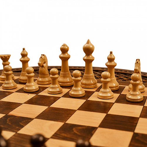 Подарочные шахматы + нарды "Круглые"