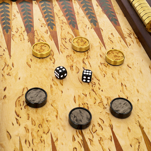 Нарды подарочные из карельской березы "Тигр"