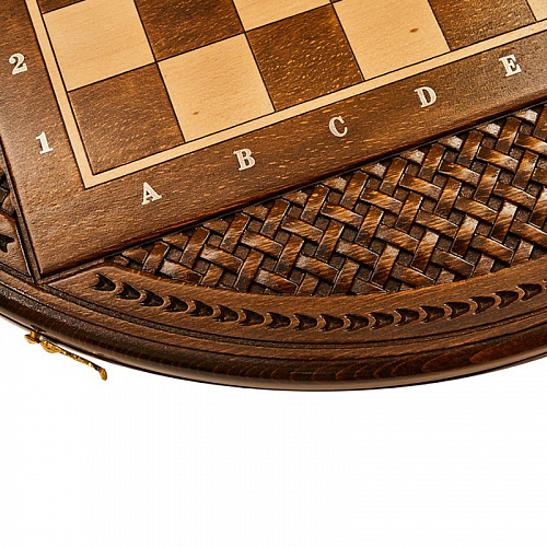 Подарочные шахматы + нарды "Круглые"