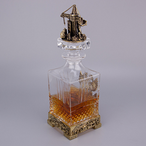 Набор для алкоголя из 2-ух бокалов и штофа "Строители"