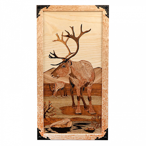 Нарды из карельской березы Олень"