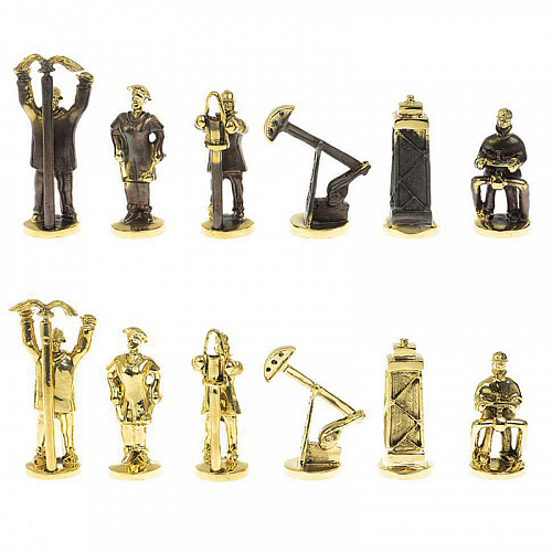 Шахматы из змеевика "Нефть" 