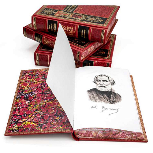 Собрание сочинений в кожаном переплете Тургенев И.С. в 12-ти томах