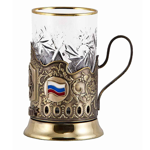 Набор для чая из двух подстаканников "Россия, Георгий Победоносец"