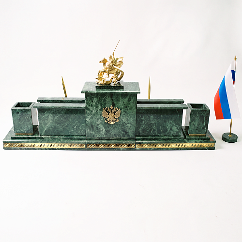 Настольный набор из мрамора "Георгий Победоносец"