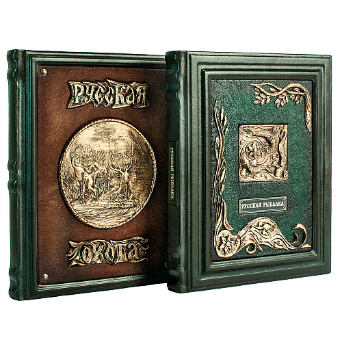 Книга в кожаном переплете "Русская охота"