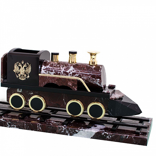 Настольный набор "Поезд" из яшмы