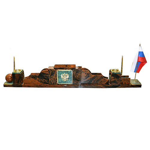 Настольный набор из обсидиана и мрамора "Министр"