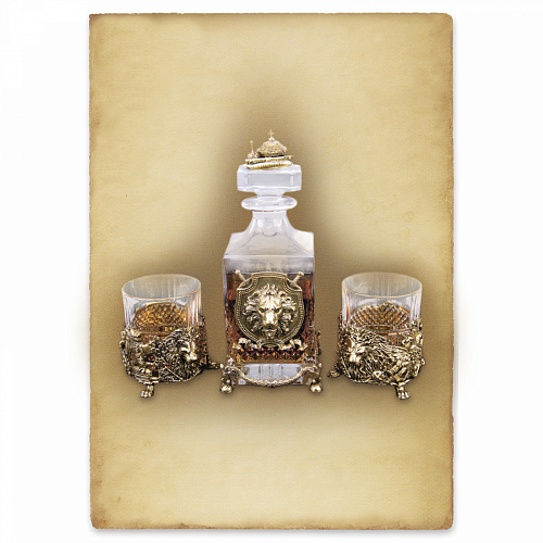 Набор для алкоголя из 2-ух бокалов и штофа "Царский"