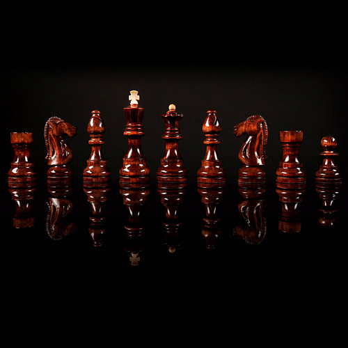 Шахматы складные из мореной карельской березы 