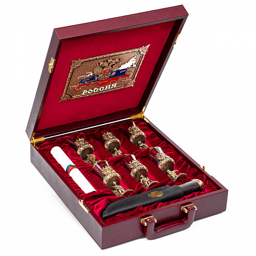 Подарочный набор в кейсе "Русские Воины" 