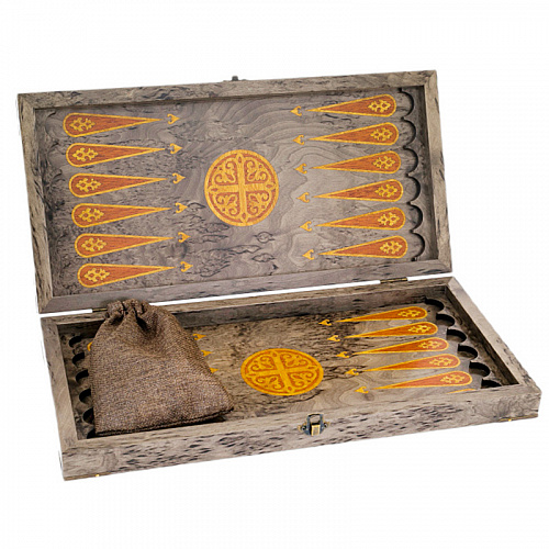 Нарды подарочные из карельской березы "Герб России"