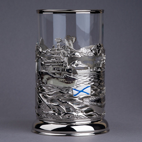 Подстаканник в футляре "ВМФ РФ" серебрение