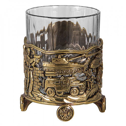 Бокал для виски "ФСБ" с камнями в деревянном футляре