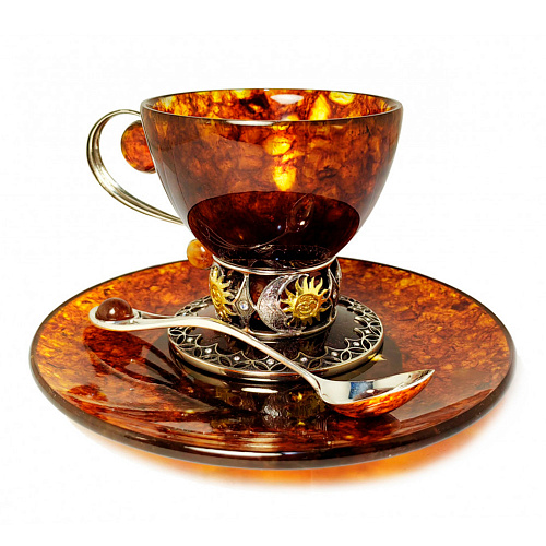 Кофейная пара из янтаря "Визирь"