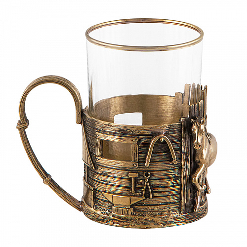 Подстаканник с ложкой "Лошадь"