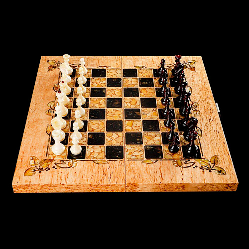 Шахматы из янтаря «Флора»малые